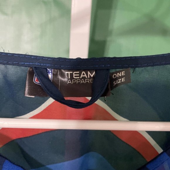 NEW ENGLAND PATRIOTS Women's logo semi sheer swim cover up in BLUE   OSFM - VGUC - Picture 3 of 8